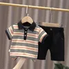 New Fashion Clothing Set Preschool Children's Short Sleeve T-shirt Top Shorts Children's Gentleman Set