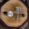 Verklig 0,5-1 karat D färg Moissanite Studörhängen för kvinnor brud 100% verklig 925 Sterling Silver Diamond Wedding Jewelry Gift