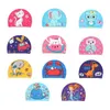 Swimming caps Children's cap cute cartoon animal print waterproof protection ear soft polyester lightweight neutral swimming accessories P230531