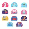 Simning Caps Children's Cap Cute Cartoon Animal Print Waterproof Protection Ear Soft Polyester Lätt Neutral simtillbehör P230531