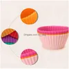 Cupcake Sile Cake Forms Round Shaped Muffin Baking Kitchen Cooking Bakeware Maker Colorf Diy Decorating Tools VT1632 Drop Leverans H DHBXP