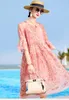 Dresses Zuoman New Spring Plus Size 4xl Dress Summer Female Silk Dress Female Embroidery Long Vestidos Robes Plus