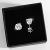 Clip-on vite posteriore OEVAS 100% 925 argento sterling reale 2 carati 8mm D colore orecchini per le donne scintillanti gioielli da sposa regali 230609