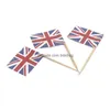 Party Decoration 100Pcs Uk Tootick Flag American Tooticks Cupcake Toppers Baking Cake Decor Drink Beer Stick Supplies Dh1214 Drop De Dhhmh