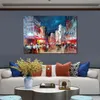 Canvas Art Willem Haenraets Painting Handmade Modern Impressionist Oil Painting of Street in City View for Office Wall Decor