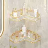 Bathroom Shelves Luxury Acrylic Bathroom Shelf without Drilling Corner Shelf For Shower Kitchen Toilet Skincare Organizer Bathroom Accessories 230530