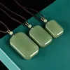Pure Natural Hotan Jade Safe and Sound Sign Pendant Lake Water Male and Female Jade Pendant Fine Material Sheep Fat White Jade Stone Necklace
