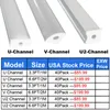 LED Aluminum Channel System Milky Cover,6.6ft/ 2M fo 3.3ft/1 M V U Shape End Caps and Mounting Clips, Very Easy Installation, Aluminum Profile for LED Strip Light usalight