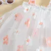 Flickans klänningar Baby Toddler Infant Kid Baby Girl Tulle klänning ärmlös blommig broderi klänningar för flickas sommarkläder