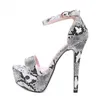 Sandalen Nieuwe print Buckle Strap Gladiato vrouwen pompen dunne hakken club sexy paal dansen schoenen maat 35-40 230511