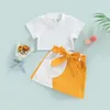 kids summer clothing set with top and skirt fashion skirt girls breathable tops pure cotton top quality dress half skirt sets high quality suit new style fashion suits