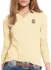 Shirts herfst dames revers poloshirt casual katoen longsleved mode slank logo dames hoogwaardige top vrouwelijke t shirt golftennis