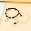 Link Bracelets 2Pcs Five-Pointed Star Braided Handmade With Card Elegant Hand-Woven Adjustable Wrist Chain For Women Jewelry