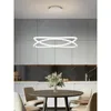 Kronleuchter Licht LED Nordic Moderne Gebürstet Ring Kronleuchter Hause Beleuchtung Decke Im Wohnzimmer Schlafzimmer Anhänger