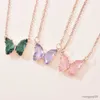 Pendant Necklaces New Super Fairy Girl Fantasy Glass Crystal Butterfly Necklace Female Chain Popular