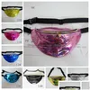 Aufbewahrungstaschen Regenbogen Hologramm PU Metallic Fanny Packs Laser PVC Transparente Taillentasche Mode Sport Uni Wasserdichte Brust Dh1096 Drop Dh4Ox