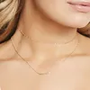 Kettingen Stijl Goud Zilver Kleur Choker Ketting Vrouwen Dubbele Ketting Sleutelbeen 2023 Mode-sieraden Kettingen Voor Dames Collier