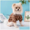 Hundkläder varma tröja varumärken med klassiska Jacquard -bokstavsdesigner Petkläder för små medelstora hundar Cat Sweaters Lightwe Dho4k