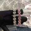 Дизайнерское ювелирное колье кольцо кольца розовый бриллиант открытый полный бриллиант женский браслет световые ювелирные украшения высокое качество