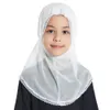 Vlakte Kleine Meisje Kant Amira Hijab Underscarf Fit 2-6 Jaar Oude Kinderen Al-Amira Pull Op Islamitische sjaal Headwrap Hoofdbanden Tulband