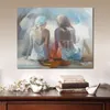 Oeuvre populaire deux amis sur la plage moderne toile Art peint à la main Willem Haenraets paysage salle à manger décor