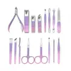 Платья Manicure Set Pedicure Sets Nail Clipper Клиппер из нержавеющей стали Профессиональные инструменты для ногтей с набором для путешествий 16in1