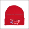 Party Hats 2024 Donald Trump Sticked Hat Woolen Caps Håll Amerika stora broderade mössa mössa uni varm vinter beanie droppleverans dhpce