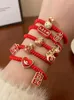 Link Bracelets Chinese Red Rope Peace Symbol Money Bag Bracelet Year Of Your Woven String Hand Jewelry Female