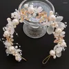 Haarspangen, Juwelier, Brautgirlande, Kopfband, Hochzeit, elegante Mädchen-Brautstirnband, imitierte Perlen-Kopfschmuck, Blumenkranz-Stirnbänder
