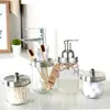 Bath Accessory Set 4Pcs Bathroom Dispenser Home Dormitory Washroom Toothbrush Toothpaste Holder Shower Gel Organizing Jars Silver