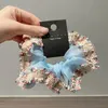 Ins Hot Selling Retro Small Fragrance Organza Elastic Hair Scrunchie Simple And Sweet Tassels Hair Rope Hair Accessories