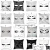 Kuddefodral 40stylar Eyelash Pillowcase Fashion Eyes Car ER 18x18 El Peach Skin SOFA CUSHION HEM DECORATION DBC Drop Delivery Garde DHPM9