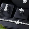 Collier boucles d'oreilles ensemble GODKI à la mode 4 pièces 3 couches bijoux africains pour les femmes fête de mariage Dubai boucle d'oreille de mariée