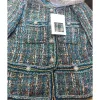 Cosmicchic Frauen Herbst Elegante Tweed Jacke Luxus Wolle Tweed Kurzmantel OL Damen Blau Tasche Jacke Runway Kleidung