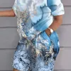 Plus storlek 3xl Womens kläddesigner Tracksuitstwo Piece Outfits New Fashion Casual Home Short Sleeve Shorts Printed Set för kvinnor