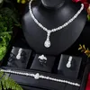 Necklace Earrings Set GODKI Trendy 4PCS 3 Layers African Jewelry For Women Wedding Party Dubai Bridal Earring