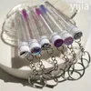 Brosses 30 pièces jetables paillettes cils Mascara brosse violet et argent cils pinceaux de maquillage baguettes applicateur avec porte-clés