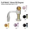 Fully Welded Terp Slurper Quartz Banger Nail Bowls 14mm Male 45 and 90 Degree Flat Top Oil Full Weld Bangers Rigs For Water Oil Bubbler Pipes Hookah Bong Wholesale