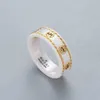 20% off 2023 New designer jewelry bracelet necklace ceramic male female couple pair twist gold pattern index finger tail ring personalitynew jewellery