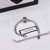 2023 New designer jewelry bracelet necklace ring White copper style double-sided stone inlaid square Star Bracelet
