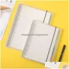 Notepads Frosted Transparent Coil Notebook Metal Colorf Looseleaf Pp A5/B5 Removable Notepad Waterproof Er School Supplies Drop Deli Dhrby