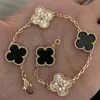 Van Four Leaf Clover Bracelet Sier Brand Design VAN Premium Ladies Bracelet