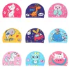 Caks pływacka PU Waterproof Cartoon Ochrona ucha dla chłopców i dziewcząt Cute basen Cayming Cap P230531