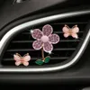 New 1/3PCS Crystal Flower Car Air Freshener Lovely Little Butterfly Ladies' Car Perfume Decoration Clip air refresher car fragrance L230523