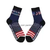 Партийная услуга Lets Go Brandon Trump Socks 2024 Американские выборы Смешные носки мужчины и женщины хлопковые чулки доставки домой в сад f dhtrf