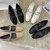 designer Dress Shoes Women leather word strap Mary Jane shoes Flat comfortable casual single Black shoes