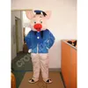 Blue and Green Clothes Pig Mascot Costumes Cartoon Fancy Suit For Adult Animal Theme Mascotte Carnival Costume Halloween Fancy Dress