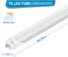 Voorraad in de VS 72W 8ft t8 led-buizen enkele pin FA8 8 voet leds lichtbuis Dubbele rijen LED TL AC 85-265V doorzichtig deksel t10 t12 vervangingen ballast verwijder directe draad