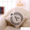 Kudde Case Home Decor AZ Letter Pillowcase Coffee Shop Er Singlesided 26 English Letters Printing Soffa 18inch LINEN DROP LEVERANS G DHD5Y