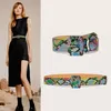 Belts Ladies Pin Buckle High Quality PU Leather Green Snake Print Girdle Dress Coat Suit Sweater Decoration For Women